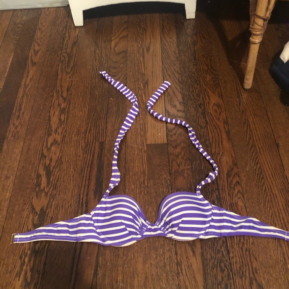 Jcrew purple striped push-up halter bikini top - Picture 3 of 7